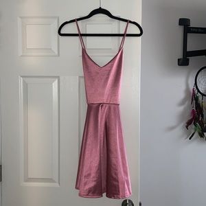 Mauve Satin Skater Dress